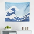 thumbnail image 1 of Hokusai Tapestry, Ocean Theme Wave Pattern Japanese Culture Themed Arrangement Bicolor, Fabric Wall Hanging Decor for Bedroom Living Room Dorm, 2 Sizes, Dark Slate Blue White, by Ambesonne, 1 of 1