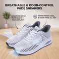 thumbnail image 4 of REABO Women's Wide Toe Box Walking Shoes Sneakers with Arch Support,White/Gray, Size 7, 4 of 9
