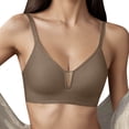 thumbnail image 1 of Gibobby Brasieres para mujer sin varilla Mujeres Casual Color sólido Soporte Sujetador sin Cuello en U Sin anillo de Push Up Ropa interior(Café,XXL), 1 of 4