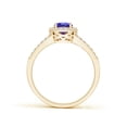 thumbnail image 2 of Angara Natural 0.8 Ct. Tanzanite with Diamond Halo Ring in 14K Yellow Gold for Women (Ring Size: 3), 2 of 4