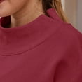 thumbnail image 6 of Blouse for Women Business Casual New Womens Oversized Sweatshirts Long Sleeve Solid Color Casual Loose Pullover Tops Fall Fashion Outfits Wine S, 6 of 9