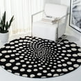 thumbnail image 2 of SAFAVIEH Soho Chloe Polka Dots Wool Area Rug, Black/Ivory, 7'6" x 9'6", 2 of 9