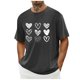 thumbnail image 1 of Tops para hombre, blusas y camisas de cuello redondo y manga corta para hombre. Camiseta/camisa informal de cuello redondo y manga corta con estampado de corazones para hombre. Tops de poliéster para, 1 of 4