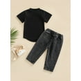 thumbnail image 5 of 2PCS Toddler Baby Boys Outfits Short Sleeve T-Shirt Tops + Ripped Denim Pants 6M 12M 18M 24M 3T Infant Casual Set 6M 12M 18M 24M, 5 of 9
