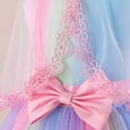 thumbnail image 4 of TAIAOJING Toddler Girls Gradient Rainbow Tutu Princess Dress With Bow Detail Long Sleeve Party Gown For Birthday & Dance Recital Fashionable 5-6Y, 4 of 7