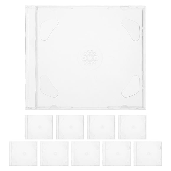 SHISUYAN 10pcs CD DVD Storage Boxes Plastic Case Replacement Disc Holder