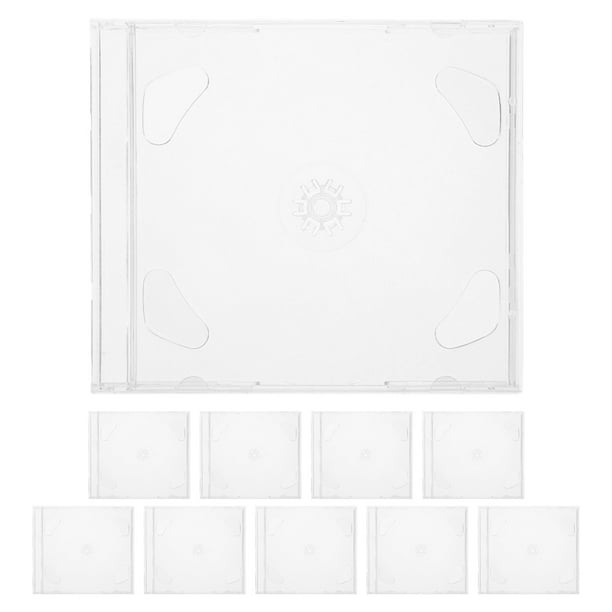 10 cajas de CD, contenedores de CD, organizadores de almacenamiento de discos CD, cajas de DVD, estuches de discos