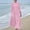 *Pink, variant on ClodeEU Women's Linen Blend V Neck 3/4 Sleeve Tiered Maxi Dress,Casual Loose Fit Sundress Black,Women's Plus L