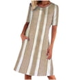thumbnail image 2 of Fankiway Robe Décontractée à Col Rond pour Femmes, Mode, Manches Courtes, Imprimé, Poches, Été, Grande Taille, 2 of 8