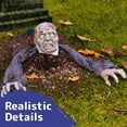 thumbnail image 3 of Prextex Creepy Looking Halloween Groundbreaker Zombie Dressed in Navy Flowing Robe Best Outdoor Halloween Decoration Prop | Crawling Zombie, 3 of 8