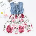 thumbnail image 3 of 6T Kids Girl Dress Summer Sleeveless Dress Little Girl Floral Dress Casual Dress Blue 6-7 Years Little Girl Dress, 3 of 5
