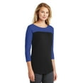 thumbnail image 4 of District Juniors Rally 3/4-Sleeve Tee Dt2700 - Deep Royal/ Black - XS, 4 of 6