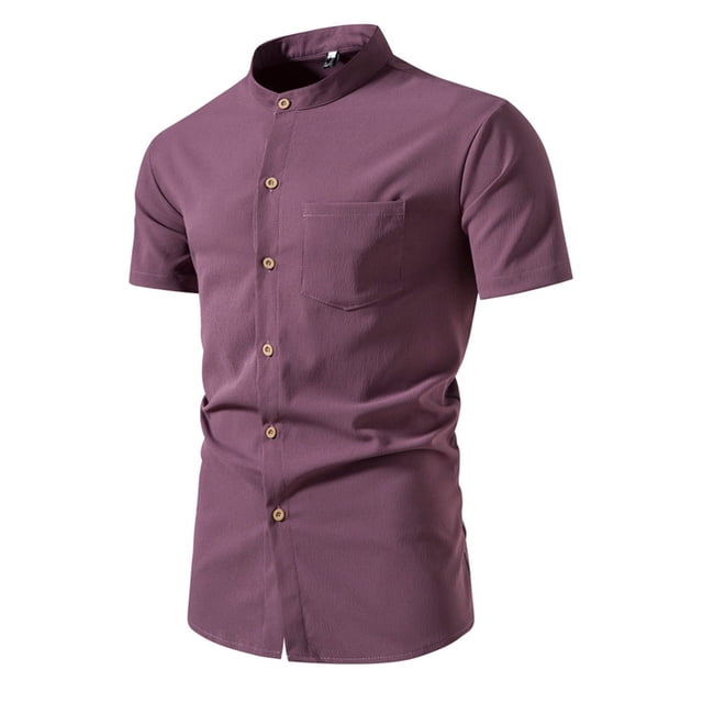cfhntfmh Button down Shirt Mens Short Sleeve Casual Work Dress Shirt Lightweight Summer Shirt with Pockets