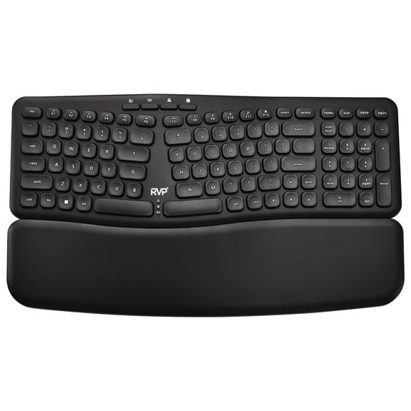 RVP  K100-B Adjustable Wireless Ergonomic Keyboard with Magnetic Wrist Rest, Black