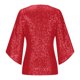 thumbnail image 4 of Blusa de fiesta con lentejuelas y mangas 3/4 para mujer: cuello en V, corte ajustado, material de poliéster, tallas S-XXL, ideal para eventos nocturnos., 4 of 5