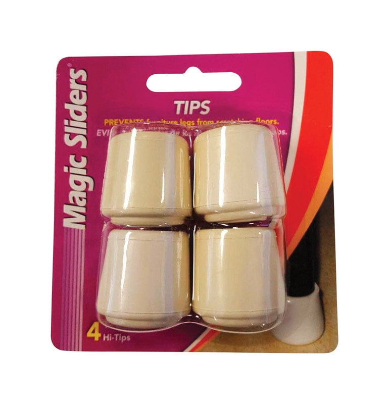 Magic Sliders 94511 White Round Rubber Furniture Leg Tips 11/8 in