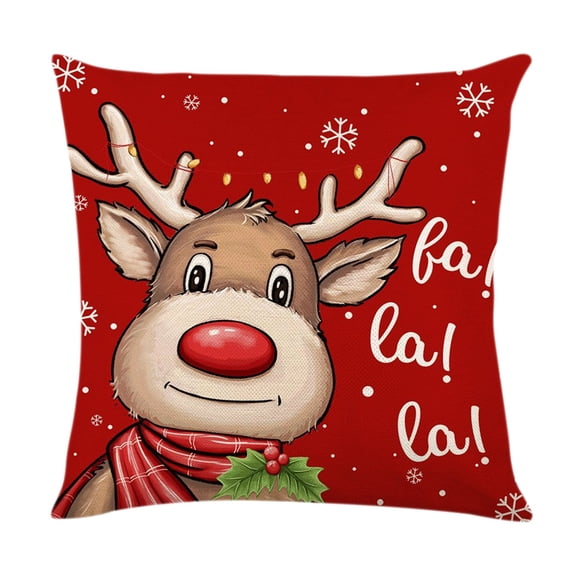 Qocolhg Merry Christmas Throw Pillow Cover 18X18 Inch Santa Claus Reindeer Decorative Throw Pillow Cover Winter Holiday Soft for Couch Bedroom Living Room Outdoor Christmas Decorations