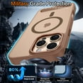 thumbnail image 3 of DOMAVER Strong Magnetic iPhone 15 Pro Max Case with Stand (6.7")– Slim Shockproof Translucent Matte Cover, Brown, 3 of 7