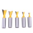 thumbnail image 1 of 5pcs Cemented Carbide 1/2inch Shank Dovetail Joint Router Bits Woodworking Milling Cutter Set, 1 of 8