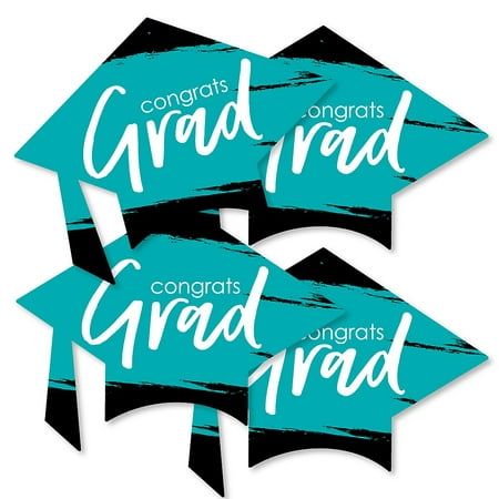 Teal Grad - Best is Yet to Come - Grad Cap Decorations DIY Turquoise Graduation Party Essentials - Set of