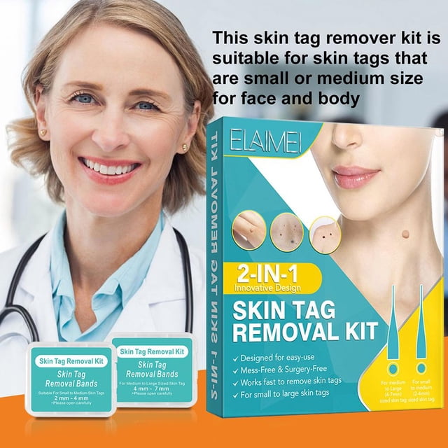 Etiqueta de piel de doble cara Eliminador de verrugas de lunares de piel Herramienta para el cuidado de la piel de la cara Azul Sywqhk Cuidado Belleza