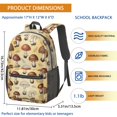 thumbnail image 3 of Mushroom and Leaf Beige Pattern 17" Waterproof Oxford School Backpacks for Teens, S-Shape Padded Straps, for School, Travel, Hiking, Camping, 3 of 5