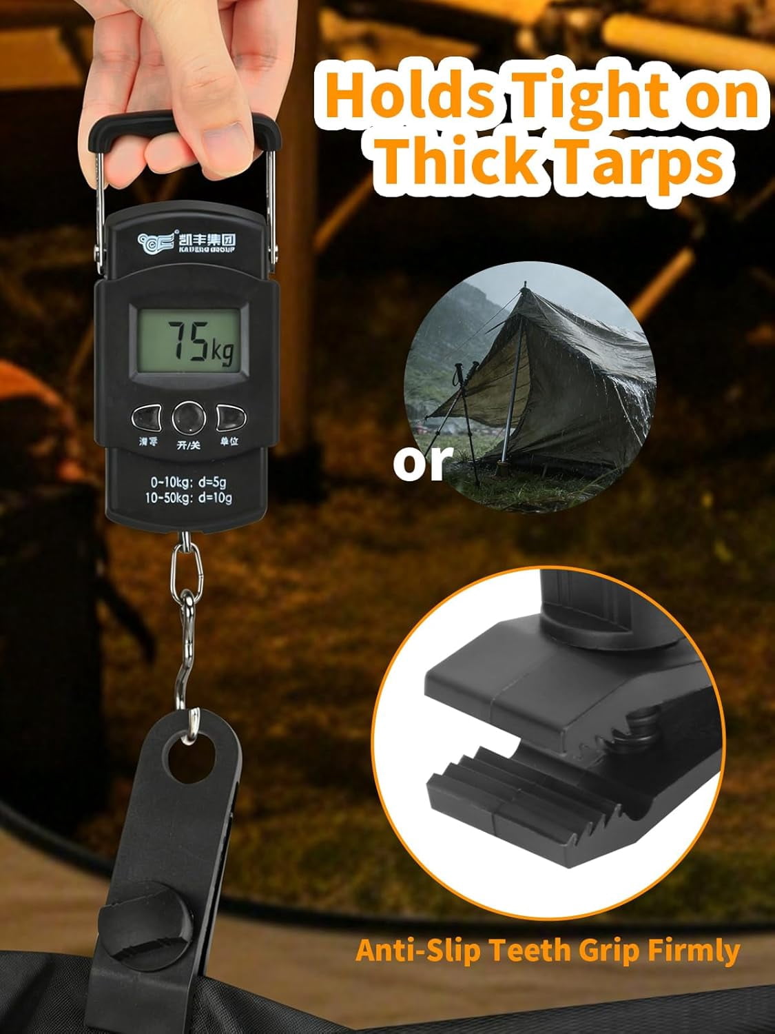Tarp Clips Heavy Duty Lock Grip, 10 Pack Nylon Tarps Clamps with 10 Carbon Steel Carabiners and 10 Ball Bungee Cords 6 inch, Adjustable Tarp Fasteners for Camping, RV Awning,Pool Cover, Boat Use