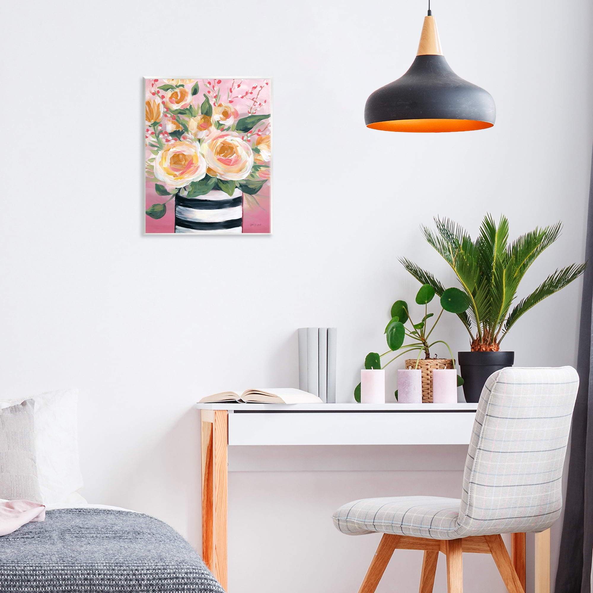 Stupell Industries Spring Blooms in Striped Vase Wall Plaque Art, design by Yvette St. Amant