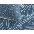 thumbnail image 3 of Ambesonne Nature Quilted Coverlet 3 Pcs, Waves and Ships Cartoon, Queen Size, Petrol Blue Jade Green, 3 of 4