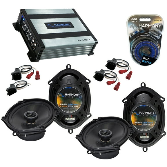 HA-R68 Ford Excursion 00-05 5x7" 6x8" 225W, 800W Speaker Sub Amp & 10 Gauge Kit