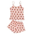 thumbnail image 4 of XIAONU Womens Pajama Sets Strawberry Printeded Strappy Shorts Pajama Set With Slim Fit Breathable Cropped Homewear Outfit, 4 of 4