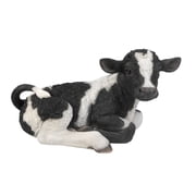 Hi-Line Gifts 21 Black Calf Laying Down Outdoor Garden Statue