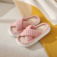 thumbnail image 3 of Zapatillas de lino de pana para mujer, pantuflas de algodón y lino antideslizantes para interiores, para el hogar, para las cuatro estaciones, novedad de 2024, 3 of 5