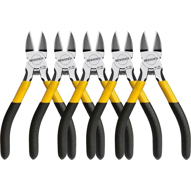GFDYREE 5" Wire Cutters, 5 Pack, Precision Cutting Pliers, Ultra Sharp Wire Snips Wire Clippers, Spring Loaded Flush Cutter, Diagonal Cutting Pliers for Jewelry Making Crafting, Wire Cutters
