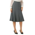 thumbnail image 4 of Allegra K Women's A-Line Midi Side Zipper High Waist Elegant Skirt XL Dark Grey, 4 of 5