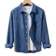 thumbnail image 1 of Blusa y camisa de manga larga con cuello vuelto para hombre, color liso, informal, a la moda, con bolsillos, solapa, manga larga, botones, cárdigan, abrigo, blusa de poliéster para hombre, 1 of 8