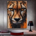 thumbnail image 3 of Mudket Framed Abstract Cheetah Canvas Wall Art, Orange and Black Wildlife Print Wall Decor, Ready to Hang for Men Office - 12"L x 8"W, 3 of 10