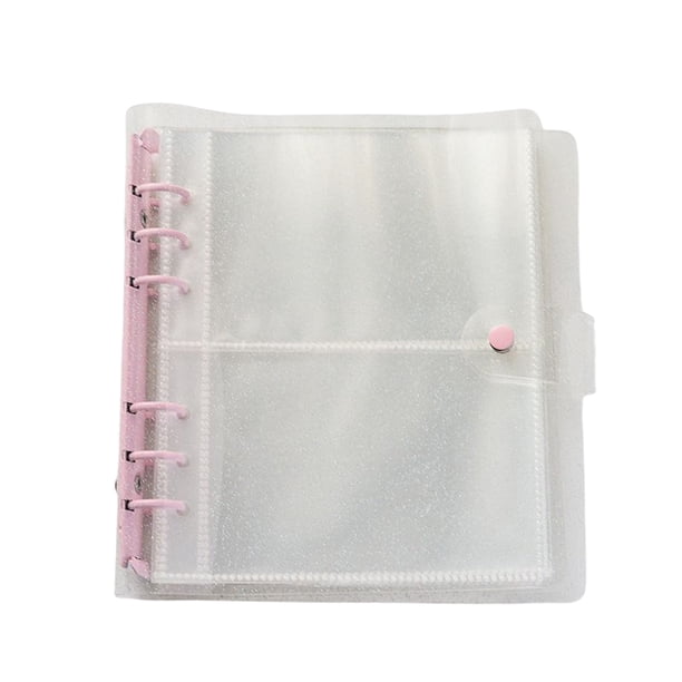 Estuche para álbum de fotos Organizador de fotos para el hogar Libro Páginas transparentes Fotos Bolsillos Titular Carpeta de almacenamiento Almacenamiento y organización del hogar 5in con clip rosa Bearachild HA074034-05