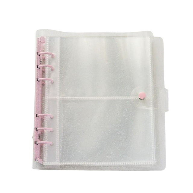 Estuche para álbum de fotos Organizador de fotos para el hogar Libro Páginas transparentes Fotos Bolsillos Titular Carpeta de almacenamiento Almacenamiento y organización del hogar 5in con clip rosa sweethay HA074034-05