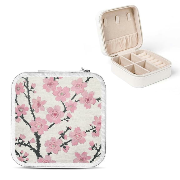 FCXZI Vintage Flowers Lace Jewelry Storage Box for Necklaces Rings Earrings White