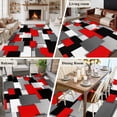 thumbnail image 6 of Modern Abstract Art 8x10 Area Rug for Living Room Sectional Sofa, Red Gray Black Rectangular Geometric Washable Non Slip Large Rectangle Area Rug, 6 of 9