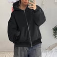 thumbnail image 2 of TOWED22 Mens Zip Up Hoodie Fleece Zipper Hooded Jacket Sweatshirt Lightweight with Pockets Long Sleeve Solid Color Drawstring Hoodies,Black,S, 2 of 9