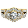 thumbnail image 4 of Three Stone Split Shank Wide look Anniversary Engagement Ring Set 18K Gold (G,VS), 4 of 5