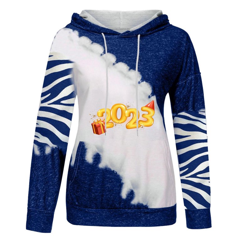 JGGSPWM New Years Eve Party Shirts New 2023 Happy New Year Hoodie Long  Sleeve Pullover Drawstring Casual Sweatshirts Lightweight Coat Spring Comfy  Holiday Tops Blue XL - Walmart.com