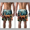 thumbnail image 3 of luoweisi Men's Beach Shorts Quick Dry Swim Trunks with Mesh Lining Jungle Elk L, 3 of 5