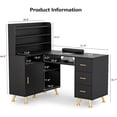 thumbnail image 2 of Ktaxon Manicure Table, 52" L-Shaped Nail Desk with Dust Collector, Storage Rack and Drawers, Black, 2 of 7