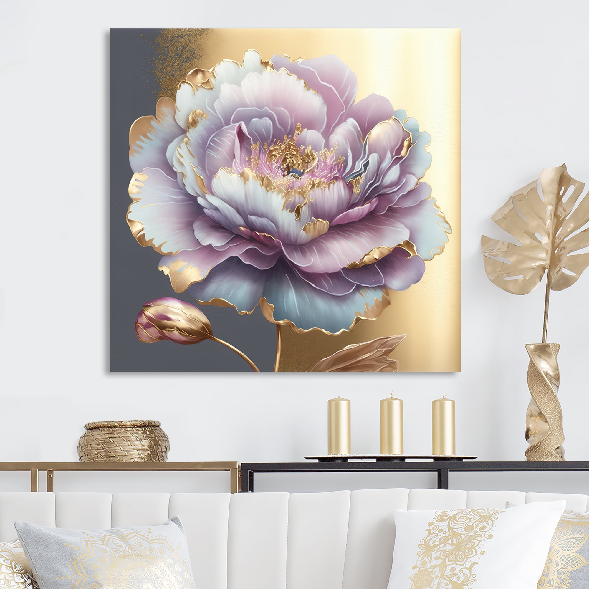 Designart Purple Hue Single Flower I Canvas Wall Art