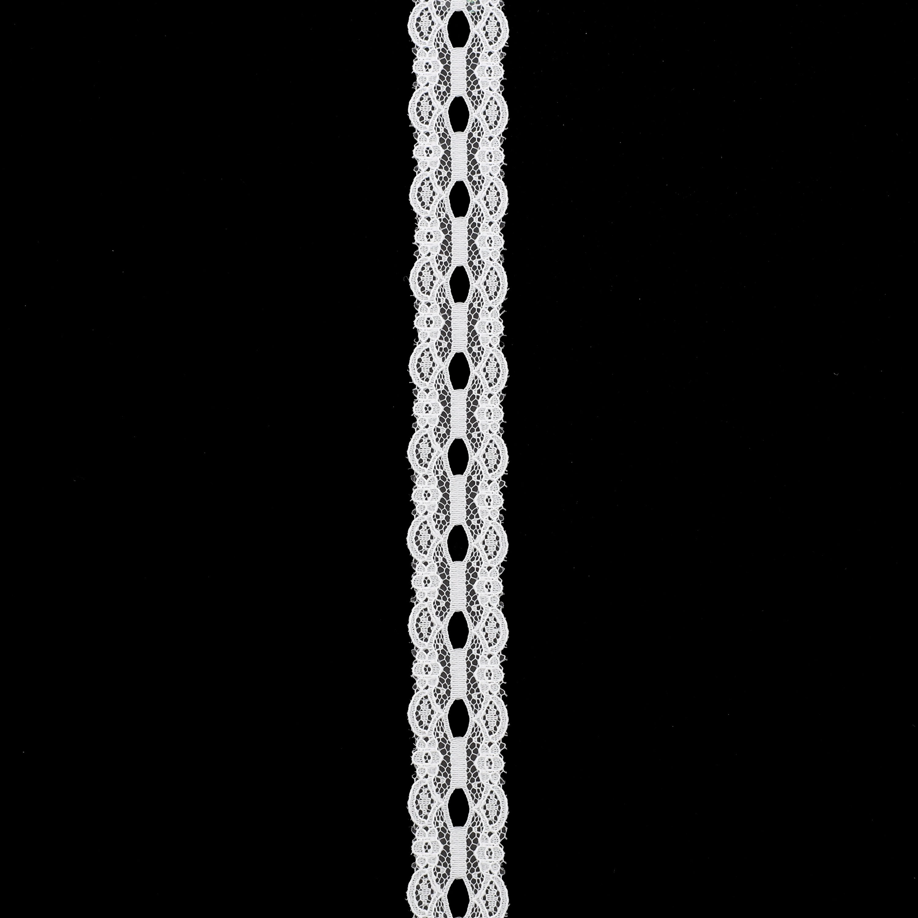 Simplicity Trim, White 3/4 inch Floral Lace Trim Great for Apparel, Home Decorating, and Crafts, 3 Yards, 1 Each