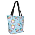 thumbnail image 2 of KLL Tote Bag for Women Gnome Pool Party Print Shopping Grocery Reusable Bags for Office School Shopping Travel, 2 of 6