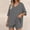 Gray, variant on Women's Pajamas Sets Relaxed Fit V-Neck Side Slit Short Sleeves Tops Comfortable Stretch Shorts Sets Daily 2 Piece Soft Loungewear Sets